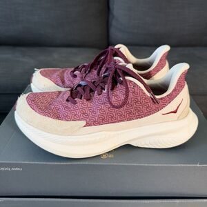 Hoka x Reformation Mach 6 Monogram Running Shoes Syrah Savvy Red Women's Sz 9B